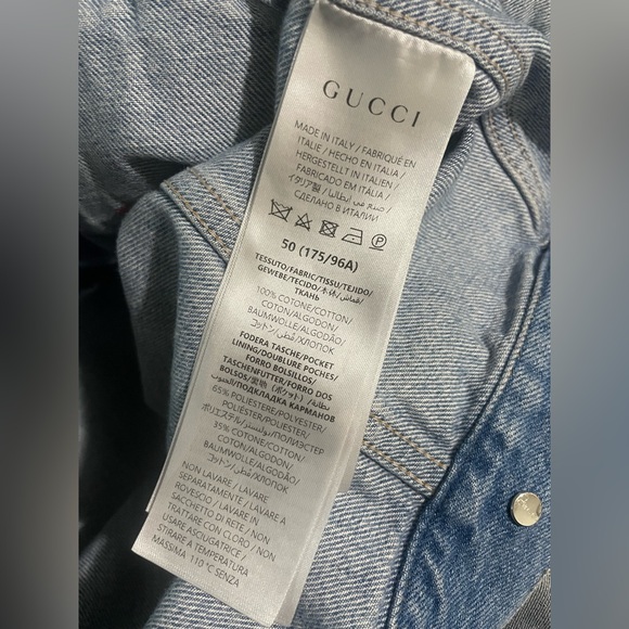 Gucci laser Double G Light Blue Denim Trucker Jacket Type 3 - Picture 9 of 9